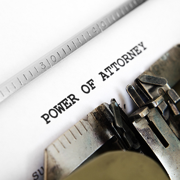 Power of Attorney written by a typewriter