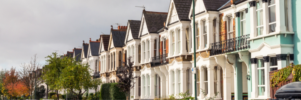 A row of terraced houses in the UK