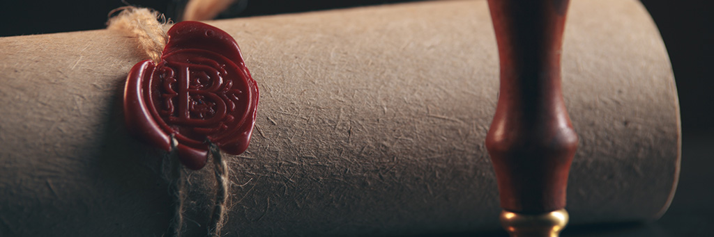 Picture showing a sealed scroll of a Will