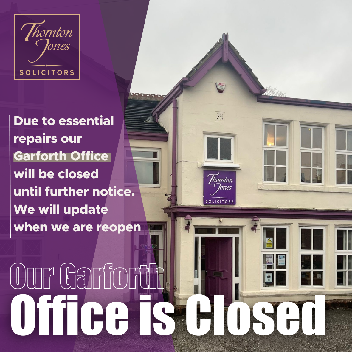 Garforth office closure