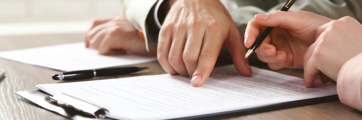 Thornton Jones Solicitors - Person signing a Deed of Variation - Banner